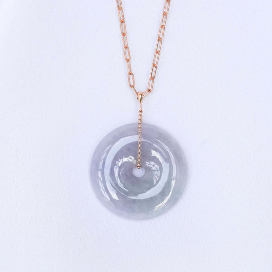 Long Lavender Jade Necklace with Lock Clasp LJN3R
