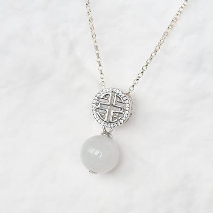 Prosperity White Jade Necklace