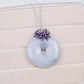 Long Lavender Jade with Amethyst Cluster Necklace