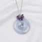 Long Lavender Jade with Amethyst Cluster Necklace