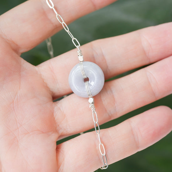 Lavender Jade Donut Chain Bracelet