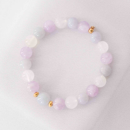 Lavender Jade, Amethyst and Moonstone Bracelet B2502