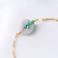 Lavender Jade Donut with Turquoise Vine Bracelet