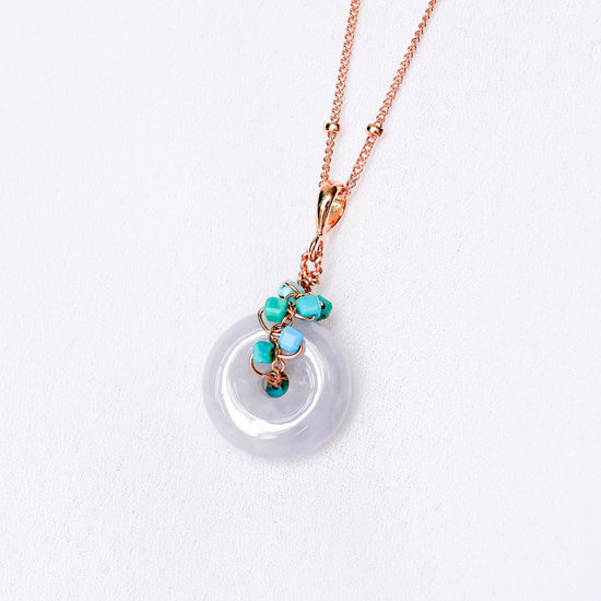 Lavender Jade with Turquoise Vine Necklace