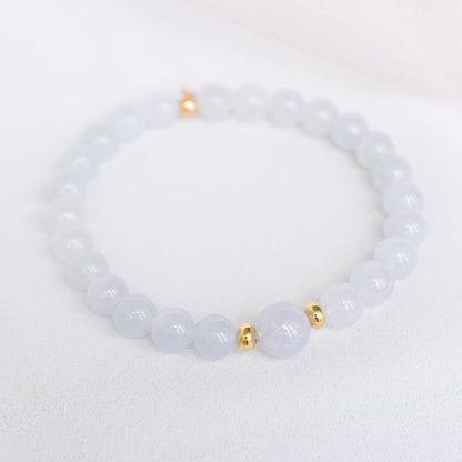 Translucent Lavender Jade Bracelet - B2503