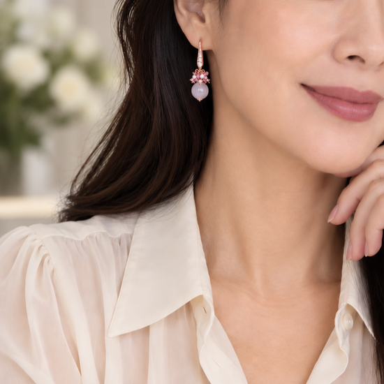 Lavender Jade Cluster Earrings