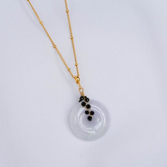 Lavender Jade with Black Onyx Vine Necklace