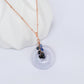 Lavender Jade with Blue Sapphire Vine Necklace