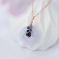 Lavender Jade with Blue Sapphire Vine Necklace
