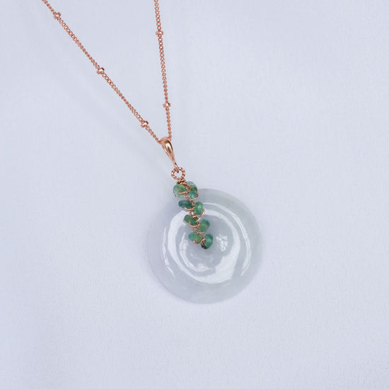 Lavender Jade with Emerald Vine Necklace