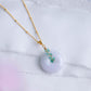 Lavender Jade with Green Onyx Vine Necklace