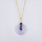 Lavender Jade with Lapis Lazuli Vine Necklace