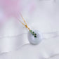 Lavender Jade with Square Emerald Vine Necklace