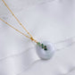 Lavender Jade with Square Emerald Vine Necklace
