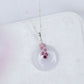 Lavender Jade with Square Tourmaline Vine Necklace