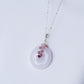 Lavender Jade with Square Tourmaline Vine Necklace