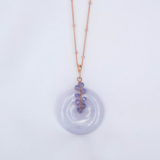 Lavender Jade with Tanzanite Vine Necklace