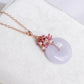 Vivid Lavender Jade Donut with Gem Cluster Necklace