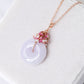 Vivid Lavender Jade Donut with Gem Cluster Necklace
