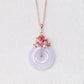 Vivid Lavender Jade Donut with Gem Cluster Necklace