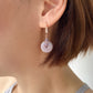 Vivid Lavender Jade with Ruby Vine Earrings - Curved CZ Hook