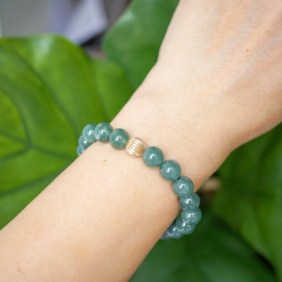 Light Glacial Teal Jade Bracelet GJ1