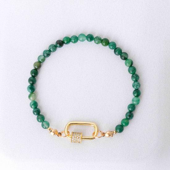 Lock Bracelet - African Jade