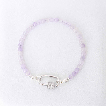 Lock Bracelet - Pink Amethyst