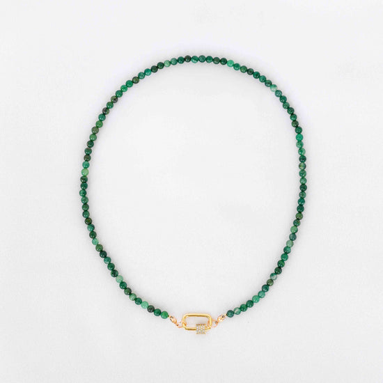 Lock Choker Necklace - African Jade