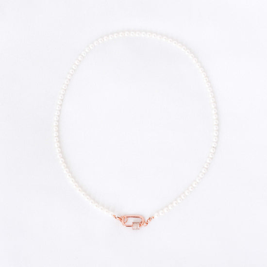 Lock Choker Necklace - Pearl