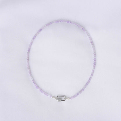 Lock Choker Necklace - Pink Amethyst