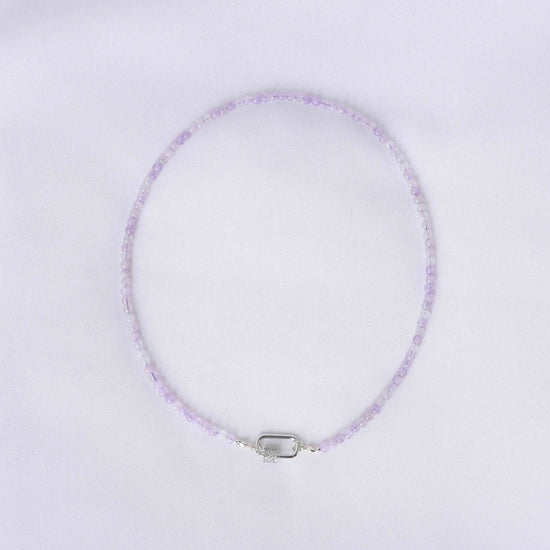 Lock Choker Necklace - Pink Amethyst