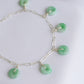 Lucky Vivid Green Jade Donut Bracelet - Silver