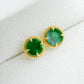 Milgrain Jade Disc Earrings