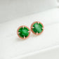 Milgrain Jade Disc Earrings