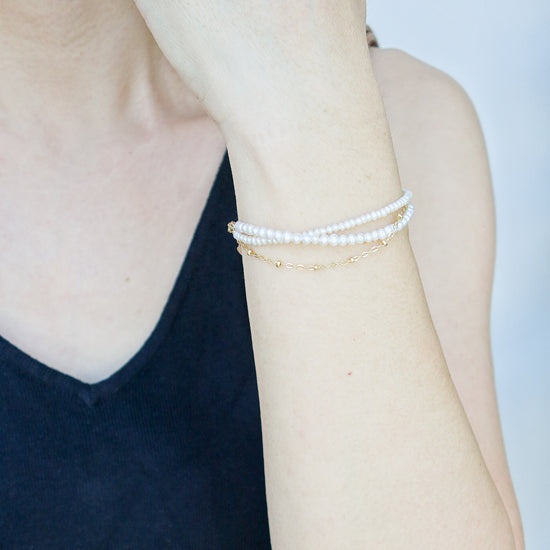 Multi-strand Pearl and Chain Bracelet
