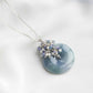 Peacock Blue Jade Donut with Gem Cluster Necklace N101S