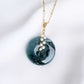 Peacock Blue Jade with Pearl Vine Necklace - N105G