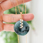 Peacock Blue Jade with Pearl Vine Necklace - N105G