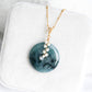 Peacock Blue Jade with Pearl Vine Necklace - N105G