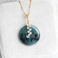 Peacock Blue Jade with Pearl Vine Necklace - N105G