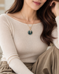 Peacock Blue Jade with Pearl Vine Necklace - N105G