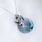 Peacock Blue Jade Donut with Gem Cluster Necklace N107S