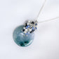 Peacock Blue Jade Donut with Gem Cluster Necklace N107S