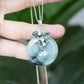 Peacock Blue Jade Donut with Gem Cluster Necklace N108S