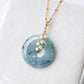 Peacock Blue Jade with Pearl Vine Necklace - N109G