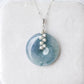 Peacock Blue Jade with Pearl Vine Necklace - N111S