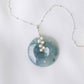 Peacock Blue Jade with Pearl Vine Necklace - N111S