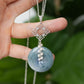 Peacock Blue Jade with Peranakan Tile and Pearl Vine Necklace - N112S