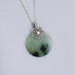 Camellia Round Disc Jade Necklace N11S